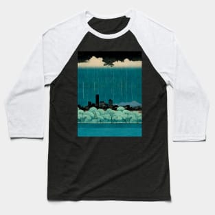 Portland Oregon Rain: Embracing the Ephemeral Symphony; The Importance of Portland Rain on a Dark Background Baseball T-Shirt